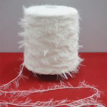 Raw White 1.3cm 13NM mink nylon hair fancy yarn for knitting sweater
